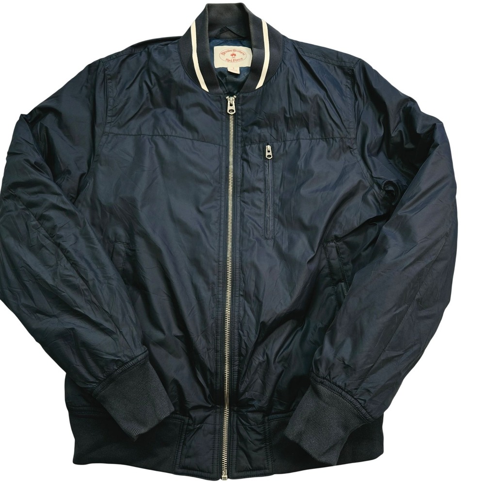 Brooks Brothers Jacket Mens S Blue Bomber Red Fleece Nylon Lined Insulated